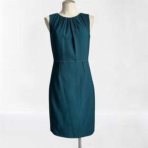 Elie Tahari Sleeveless Sheath Dress Teal Green Size 6 Professional Work